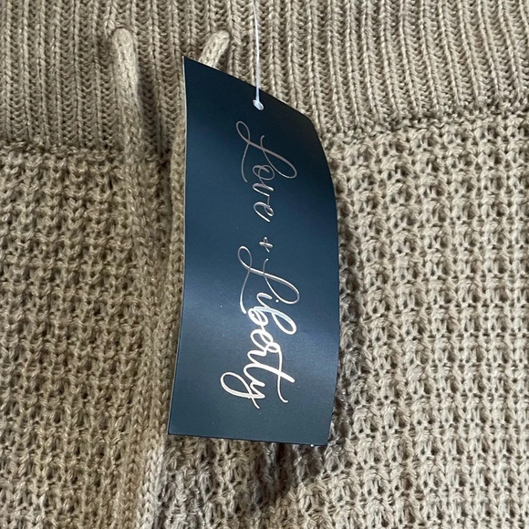 Love & Liberty Tan Knit / Waffle  Jogger Pants - BNWT - Size M - Picture 3 of 8